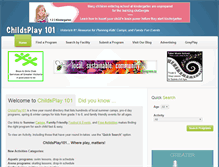 Tablet Screenshot of childsplay101.com